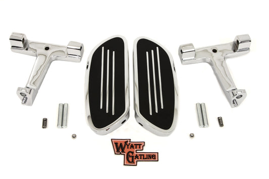 HARLEY Wyatt Gatling Chrome Passenger Footboard Kit fits 1993-UP FLT,