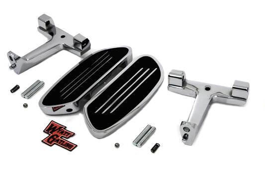 HARLEY Wyatt Gatling Chrome Passenger Footboard Kit fits 1993-UP FLT,