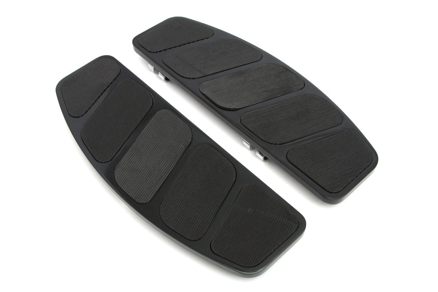 HARLEY Schwarzes rechteckiges Trittbrett-Set, passend für FLT ab Bj. 1980, FLST ab Bj. 1986,