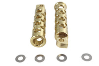 HARLEY Swiss Cheese Style Footpeg Set Brass Fits 0-  All, models with female mounting block