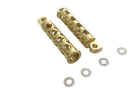 HARLEY Swiss Cheese Style Footpeg Set Brass Fits 0-  All, models with female mounting block