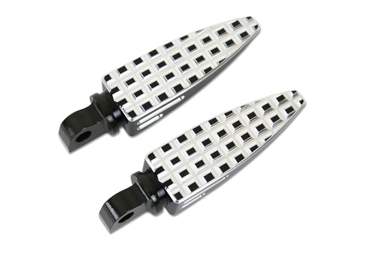 HARLEY Black Adjustable Footpeg Set with Silver Highlights Fits 0-  Custom, application on pre-2018