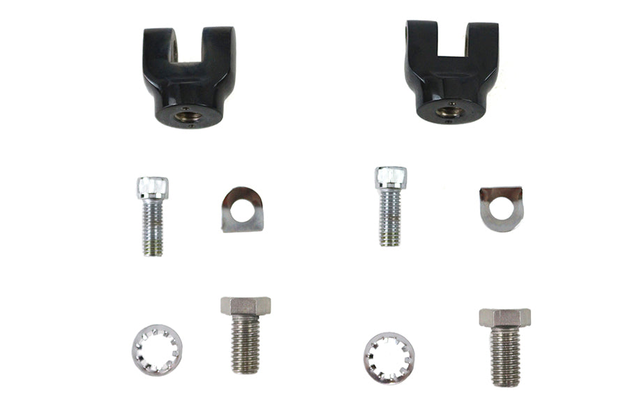 HARLEY Mini-Fußrasten-Clevis-Set Schwarz Passend für 0- Custom, Anwendung für männliche Endrasten