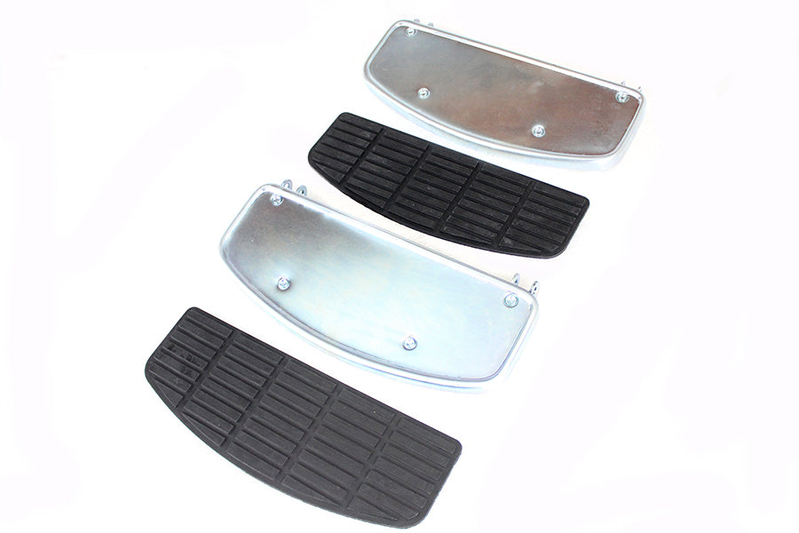 HARLEY Driver Zinc Plated 'D' Shape Footboard Set fits 1940-1984 FL,  1940-1946 U,  1940-1952 W,  1941-1972 G,