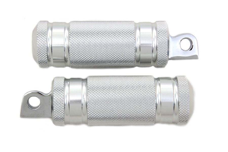 HARLEY Silver Knurled Four Grooved Footpeg Set fits 0-  All, models with female mounting block