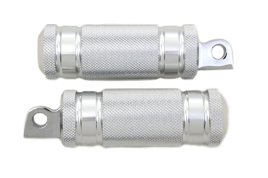 HARLEY Silver Knurled Four Grooved Footpeg Set fits 0-  All, models with female mounting block