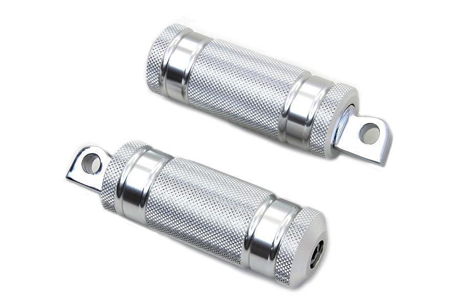 HARLEY Silver Knurled Four Grooved Footpeg Set fits 0-  All, models with female mounting block