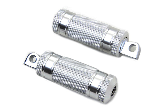 HARLEY Silver Knurled Four Grooved Footpeg Set fits 0-  All, models with female mounting block