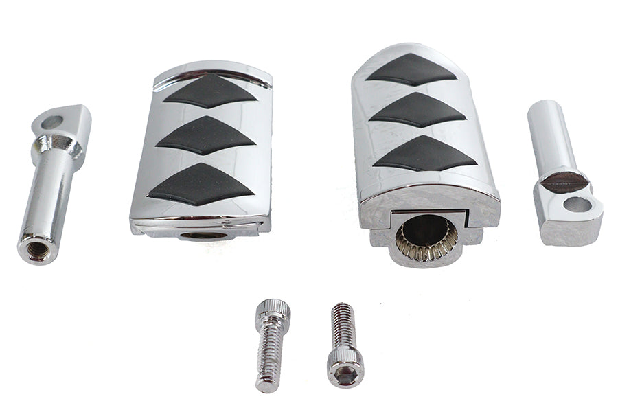 HARLEY Diamond Style verstellbares Fußrasten-Set Chrom passend für alle Modelle mit weiblichem Montageblock