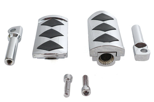 HARLEY Diamond Style verstellbares Fußrasten-Set Chrom passend für alle Modelle mit weiblichem Montageblock
