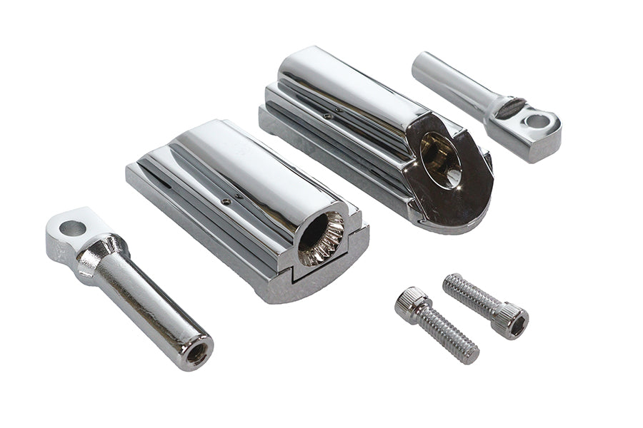 HARLEY Diamond Style verstellbares Fußrasten-Set Chrom passend für alle Modelle mit weiblichem Montageblock