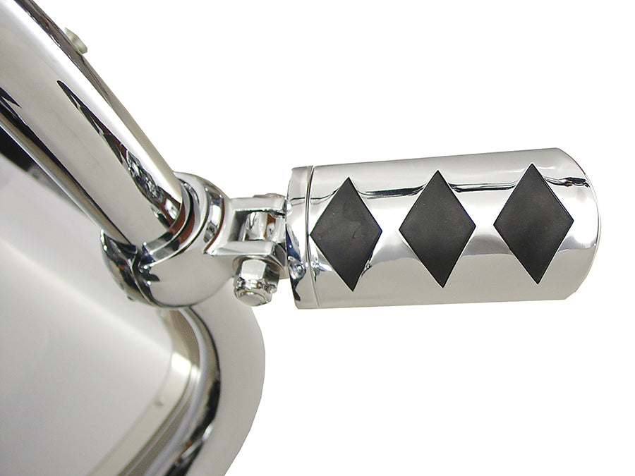 HARLEY Diamond Style verstellbares Fußrasten-Set Chrom passend für alle Modelle mit weiblichem Montageblock