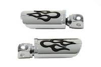 HARLEY Flame Style Verstellbares Fußrasten-Set Chrom Passend für alle Modelle mit Steckeraufnahme