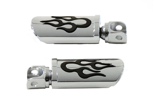 HARLEY Flame Style Verstellbares Fußrasten-Set Chrom Passend für alle Modelle mit Steckeraufnahme