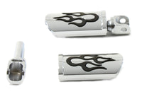 HARLEY Flame Style Verstellbares Fußrasten-Set Chrom Passend für alle Modelle mit Steckeraufnahme