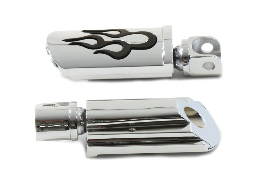 HARLEY Flame Style Verstellbares Fußrasten-Set Chrom Passend für alle Modelle mit Steckeraufnahme