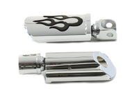 HARLEY Flame Style Verstellbares Fußrasten-Set Chrom Passend für alle Modelle mit Steckeraufnahme