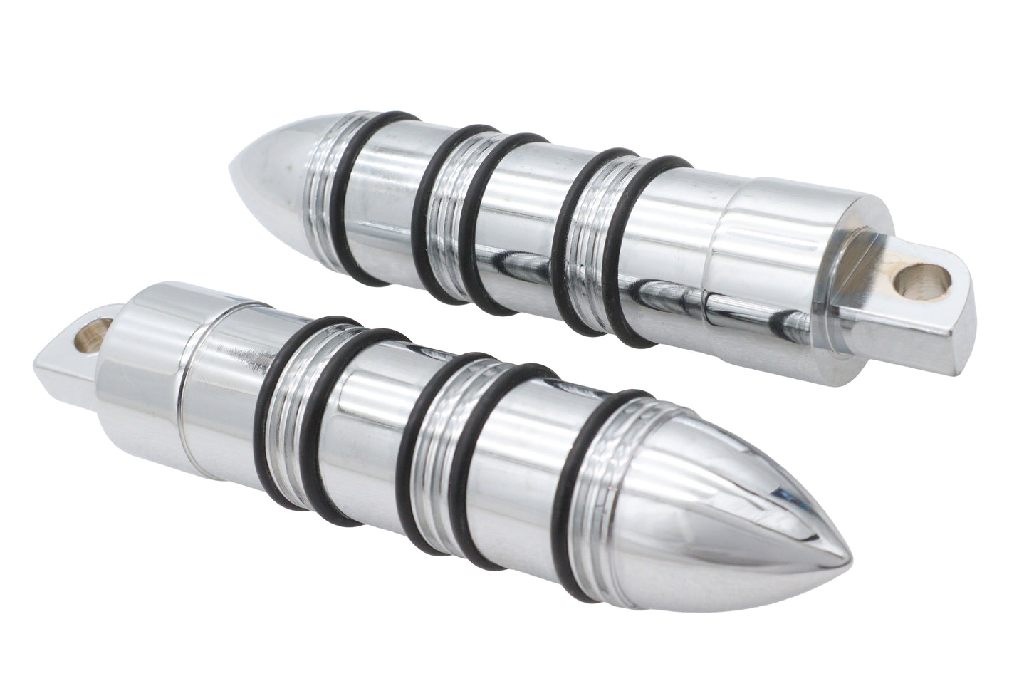 HARLEY Rocket Style Fußrasten-Set Chrom Passend für 0- Alle, Modelle mit weiblichem Montageblock