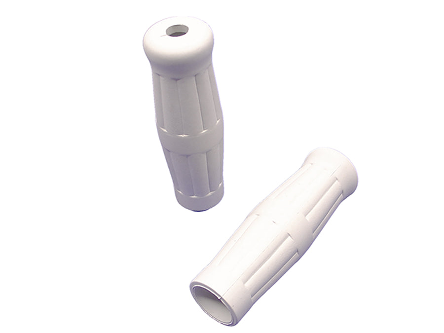 HARLEY White Grip Set 1909 Style fits 1974-1984 FL,  1974-1984 FX,  1974-UP XL,  1984-2015 FXST,  1986-2015 FLST,  1982-1994 FXR,  1982-1994 FXR,  1991-2017 FXD,  1979-2007 FLT,  1979-2007 FLT,