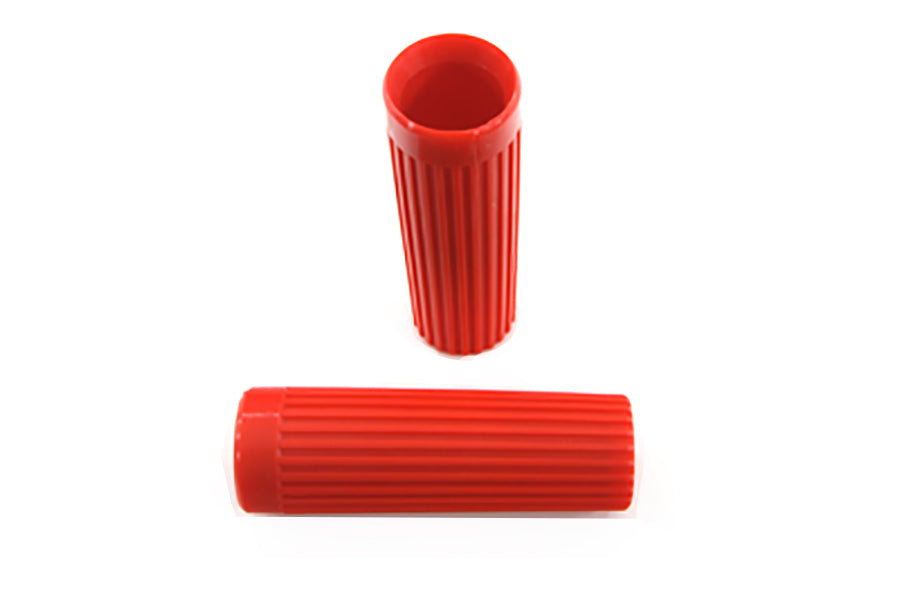 HARLEY Red Grip Set Original Rib Style fits 1962-1972 FL,   1962-1972 XL,