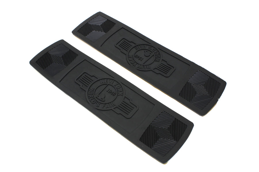 HARLEY World's Fair Rectangular Footboard Rubber Set fits 1914-1929 J,  1930-1936 VL,  1936-1939 U,  1936-1952 W,  1936-1952 EL,  1941-1985 FL,