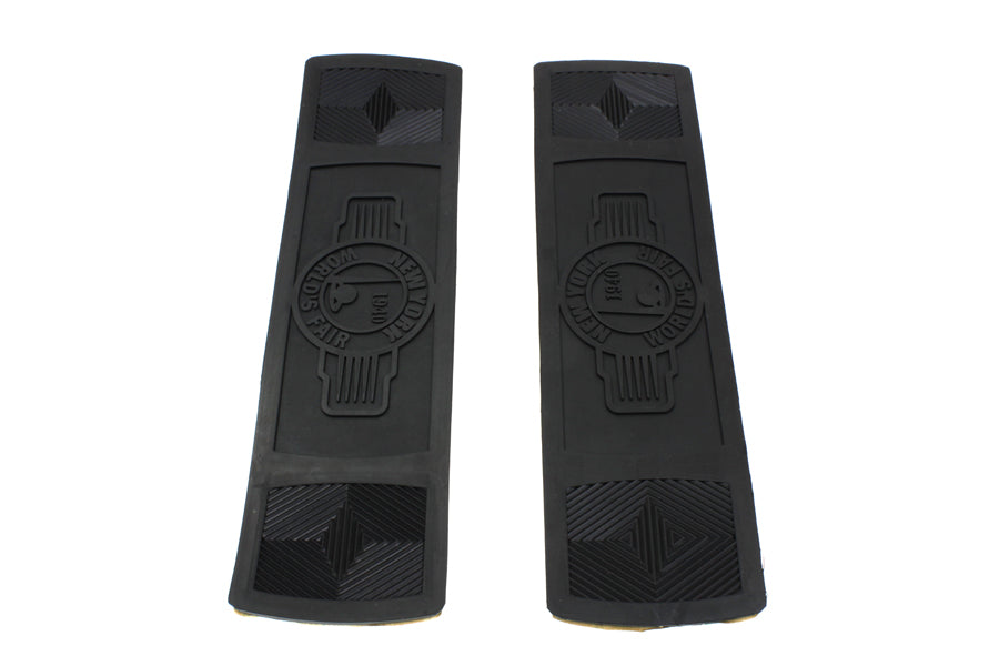 HARLEY World's Fair Rectangular Footboard Rubber Set fits 1914-1929 J,  1930-1936 VL,  1936-1939 U,  1936-1952 W,  1936-1952 EL,  1941-1985 FL,