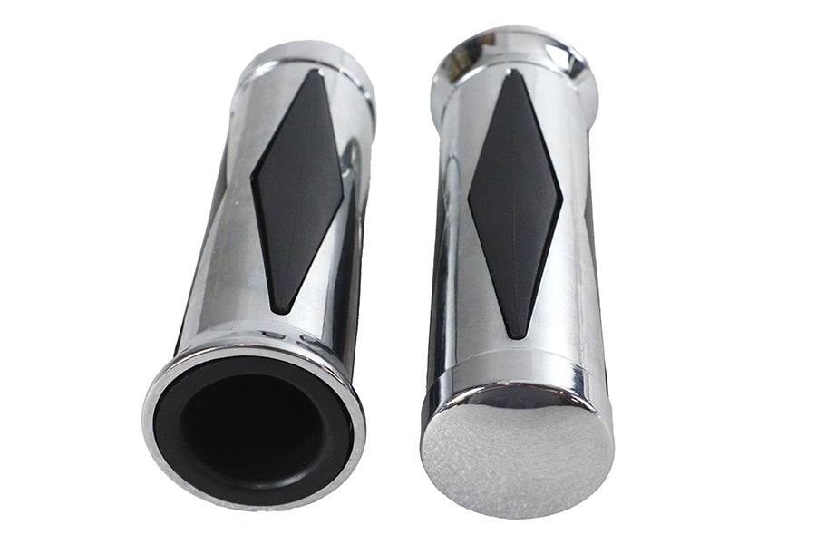 HARLEY Diamond Style Griffset mit Chromendkappe Passend für 1974-1984 FL, 1974-1984 FX, 1974-2022 XL,