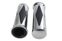 HARLEY Diamond Style Griffset mit Chromendkappe Passend für 1974-1984 FL, 1974-1984 FX, 1974-2022 XL,
