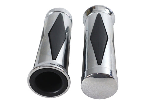 HARLEY Diamond Style Griffset mit Chromendkappe Passend für 1974-1984 FL, 1974-1984 FX, 1974-2022 XL,