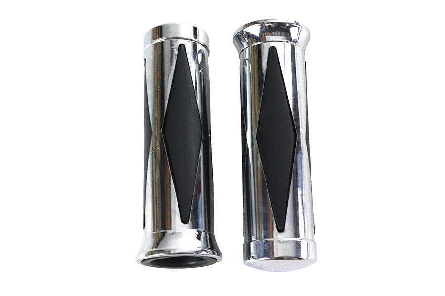 HARLEY Diamond Style Griffset mit Chromendkappe Passend für 1974-1984 FL, 1974-1984 FX, 1974-2022 XL,