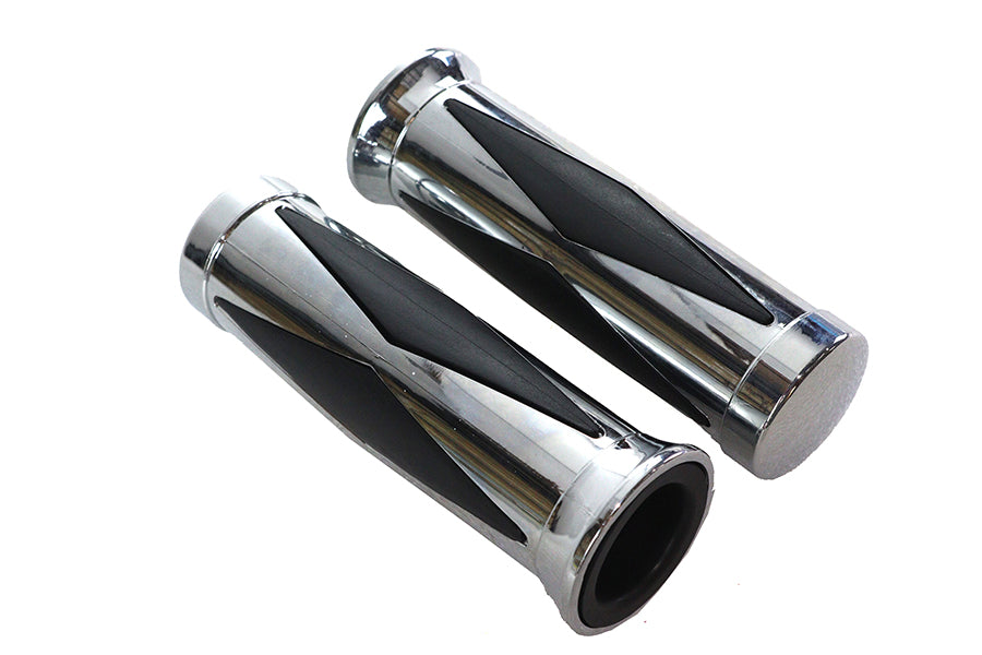 HARLEY Diamond Style Griffset mit Chromendkappe Passend für 1974-1984 FL, 1974-1984 FX, 1974-2022 XL,