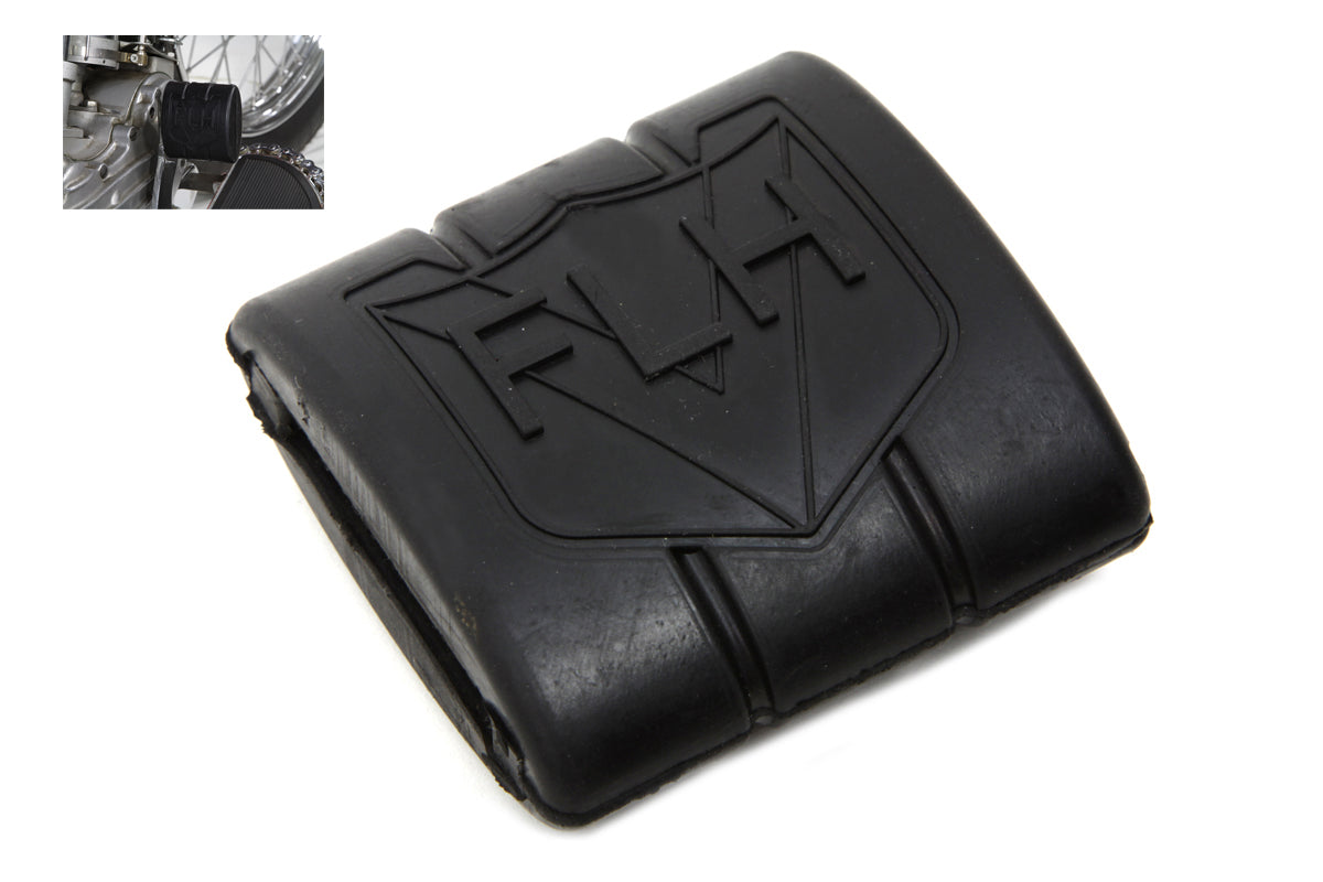 HARLEY schwarzes Gummi-Bremspedalpad mit FLH-Logo, passend für 1936-1940 EL, 1941-1984 FL,