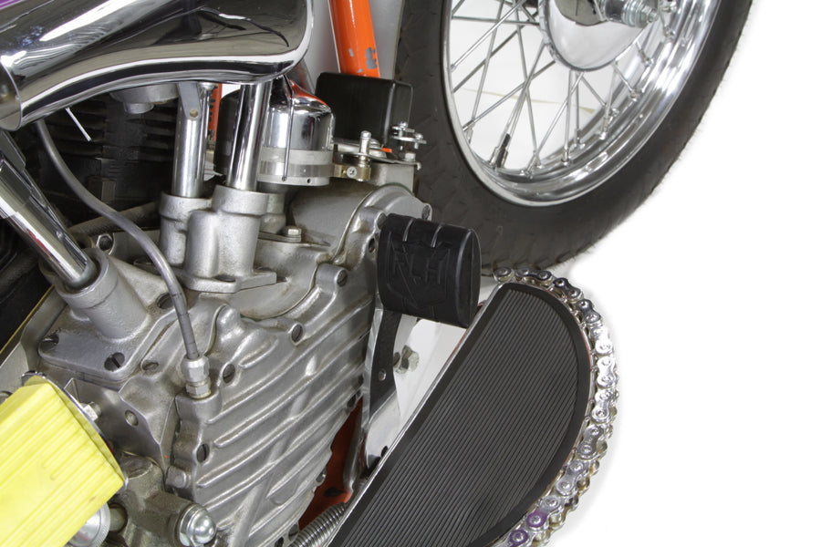 HARLEY schwarzes Gummi-Bremspedalpad mit FLH-Logo, passend für 1936-1940 EL, 1941-1984 FL,