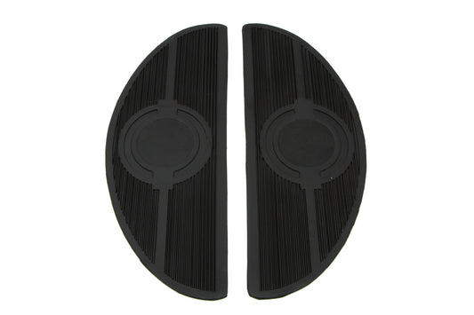 HARLEY Halbmond-Trittbrettmatte mit Bullseye-Design, passend für 1940–1965 FL,