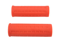 HARLEY Replica Waffle Handlebar Grip Set with Plug Hole Orange fits 1974-1984 FL,  1974-1984 FX,  1974-UP XL,  1984-2015 FXST,  1986-2015 FLST,  1982-1994 FXR,  1991-2015 FXD,  1979-2007 FLT,  1979-2007 FLT,