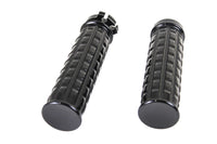 HARLEY Black Grained Style Handlebar Grip Set fits 1996-UP FXST,  1996-UP FLST,  1996-2017 FXD,  1996-UP XL,  1996-2007 FLT,