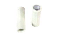 HARLEY Replica White Waffle Style Grip Set with Chrome Plugs fits 1974-1984 FL,   1974-1984 FX,   1974-UP XL,   1984-2015 FXST,   1986-2015 FLST,   1