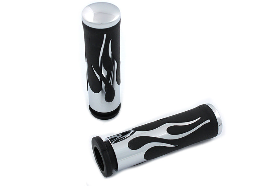 HARLEY Gasgriff-Set Throttle By Wire Flammen-Design Passend für 2008-UP FLT, 2016-2024 FLD, 2016-2024 FXST,