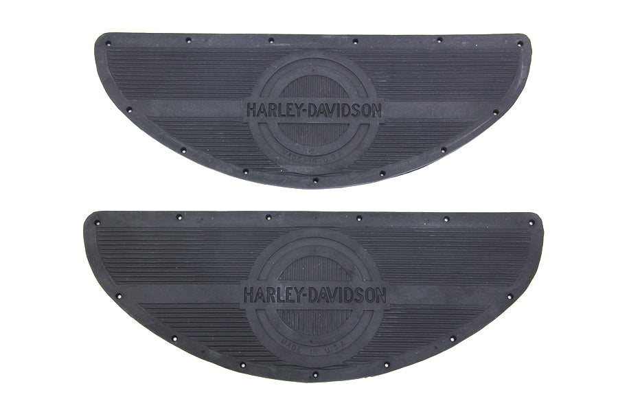 HARLEY Schwarze Gummi-Trittbrettmatten Set Passend für 1940-1965 FL, 1940-1952 WL, 1940-1973 G, 1940-1947