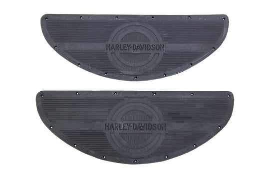 HARLEY Schwarze Gummi-Trittbrettmatten Set Passend für 1940-1965 FL, 1940-1952 WL, 1940-1973 G, 1940-1947