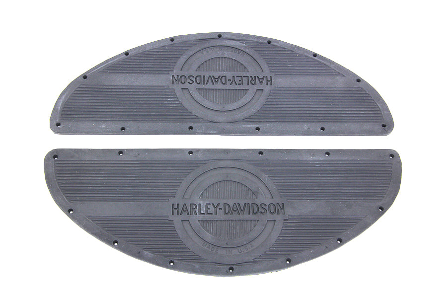 HARLEY Schwarze Gummi-Trittbrettmatten Set Passend für 1940-1965 FL, 1940-1952 WL, 1940-1973 G, 1940-1947