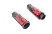 HARLEY Red Flame Style Grip Set with Black Ends fits 1996-2015 FXST,   1996-2015 FLST,   1996-2017 FXD,   1996-2007 FLT,