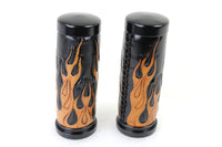 HARLEY Gasgriff-Set Amber Flame Style mit schwarzen Enden, passend für 2008-UP FLT, 2016-UP FXBB,