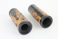 HARLEY Gasgriff-Set Amber Flame Style mit schwarzen Enden, passend für 2008-UP FLT, 2016-UP FXBB,