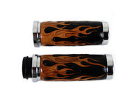 HARLEY Amber Flame Style Gasgriff-Set mit Chromenden, passend für FLT ab 2008, FXBB ab 2016