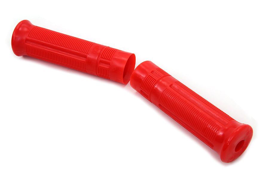 HARLEY Red Beck Plastic Grip Set fits 1915-1935 J,   1936-1948 W,   1941-1948 FL,   1936-1948 EL,