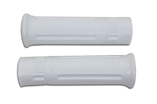 HARLEY White Beck Plastic Grip Set fits 1915-1935 J,  1936-1948 W,  1941-1948 FL,  1936-1948 EL,