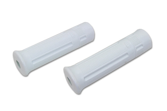 HARLEY White Beck Plastic Grip Set fits 1915-1935 J,  1936-1948 W,  1941-1948 FL,  1936-1948 EL,