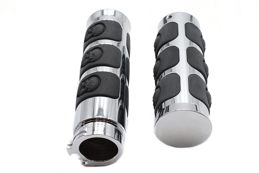 HARLEY Chrom-Band-Style Totenkopf-Griffset passend für 1982-1984 FL, 1982-1984 FX, 1982-UP XL, 1984-2015