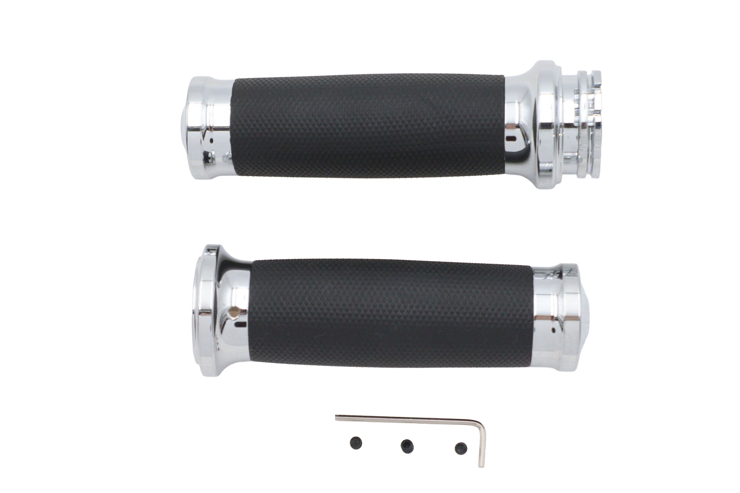 HARLEY Caliber Lenkergriffset Chrom Passend für 1996-2007 FLT, 1996-2003 XL, 1996-2017 FXD, 1996
